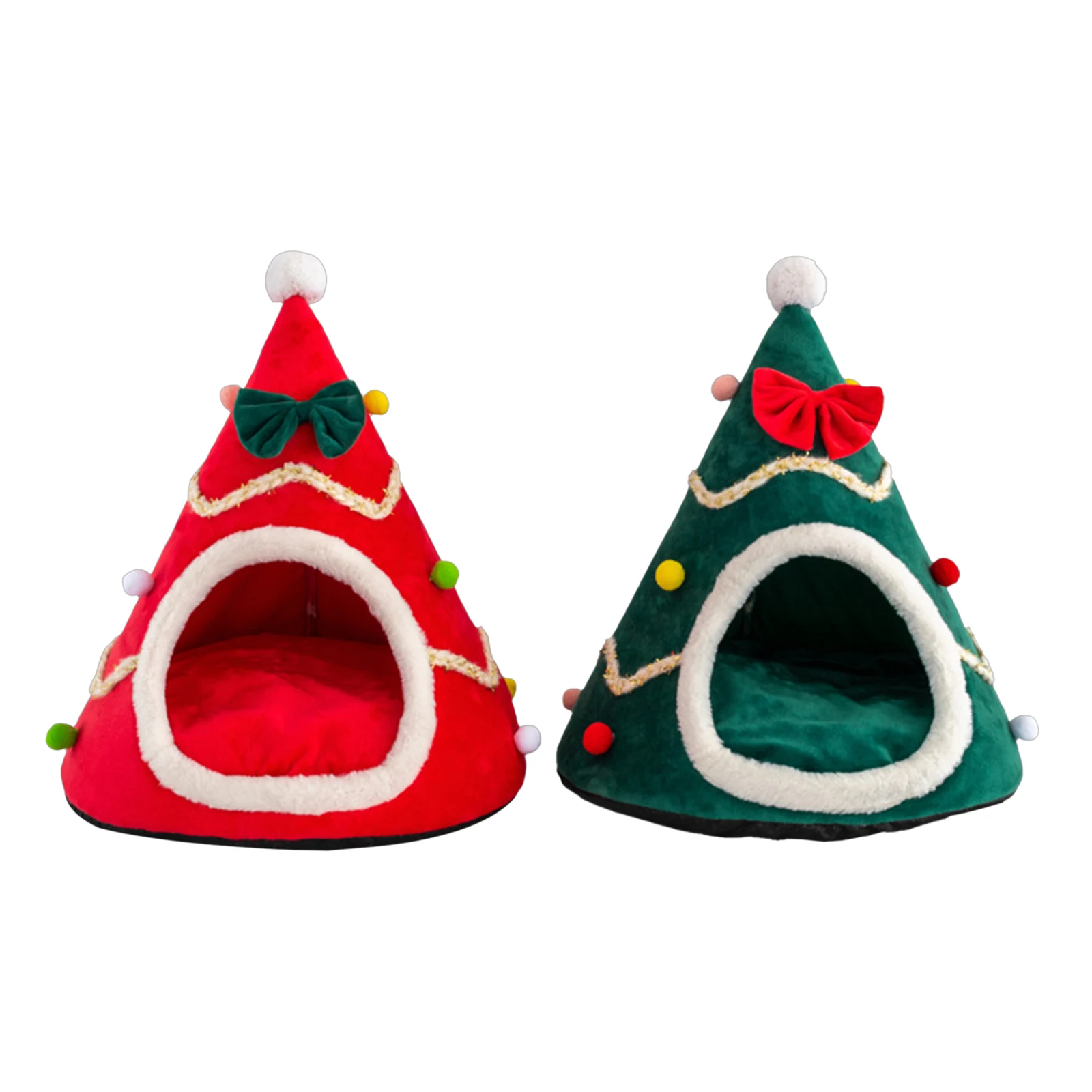 

Pet Bed Christmas Sponge Pet Bed Christmas Hat Nest With Cushion For Cats Dogs Suitable For All Kinds Of Pets
