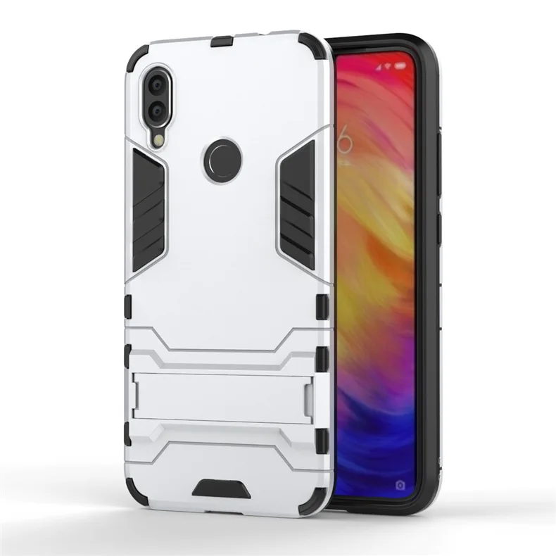 Серебристый Для Xiaomi Redmi Note 7 Note 8 Pro Redmi 7 7A чехол противоударный защитный чехол для телефона с подставкой - Цвет: Серебристый