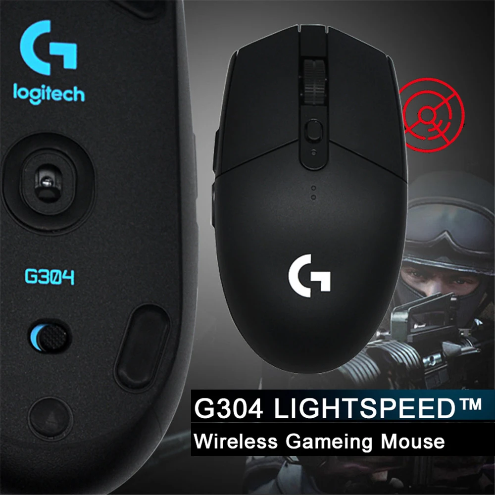 Игровая мышь Logitech G304 оригинальная LIGHTSPEED 12000DPI USB 2 4 ГГц беспроводная с сенсором HERO