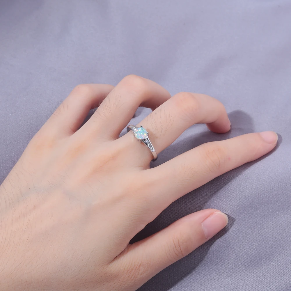 Женское посеребренное кольцо CiNily свадебное Ювелирное Украшение с белым огненным
