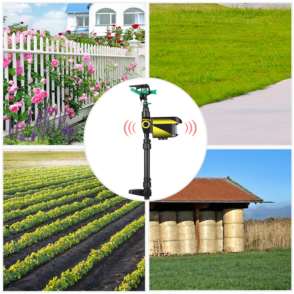 

Solar Powered Motion Activated Animal Repeller Yard Enforcer Garden Animal Deterrent Automatic Rotating Adjustable Large Area