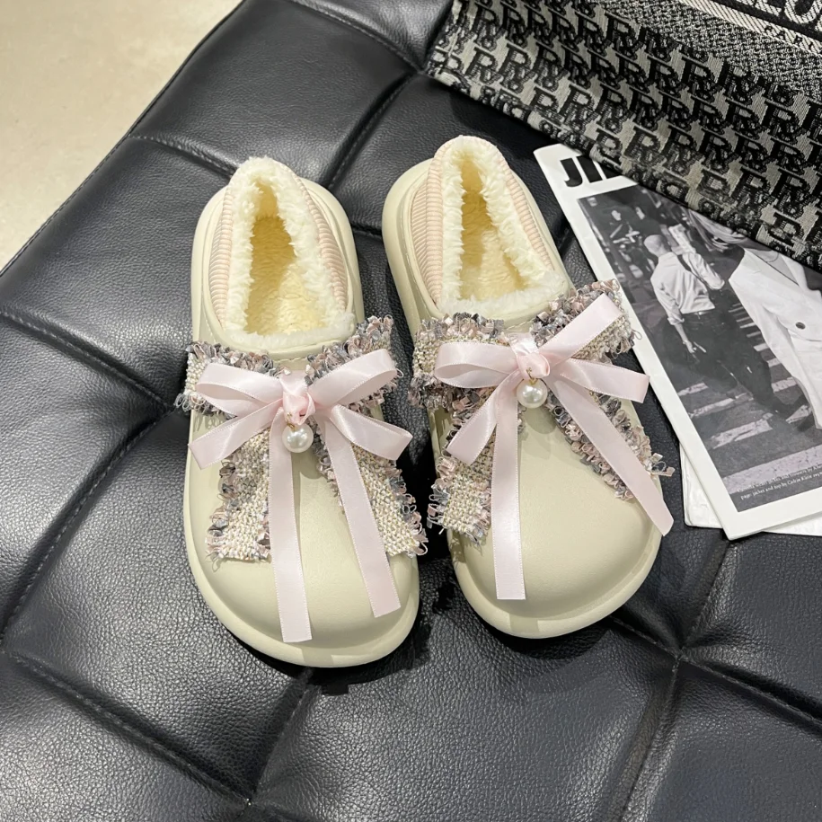 

2021 Designer Women Shoes Cute Wind Round Toe Thick-Soled Height Increasing Fashion Soft Comfy Womens Shoes Comfort Female Bow