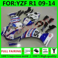 new motorcycle whole abs fairings kit for yamaha yzf r1 2012 2013 2014 yzf r1 09 10 11 12 13 14 bodywork fairing set blue white