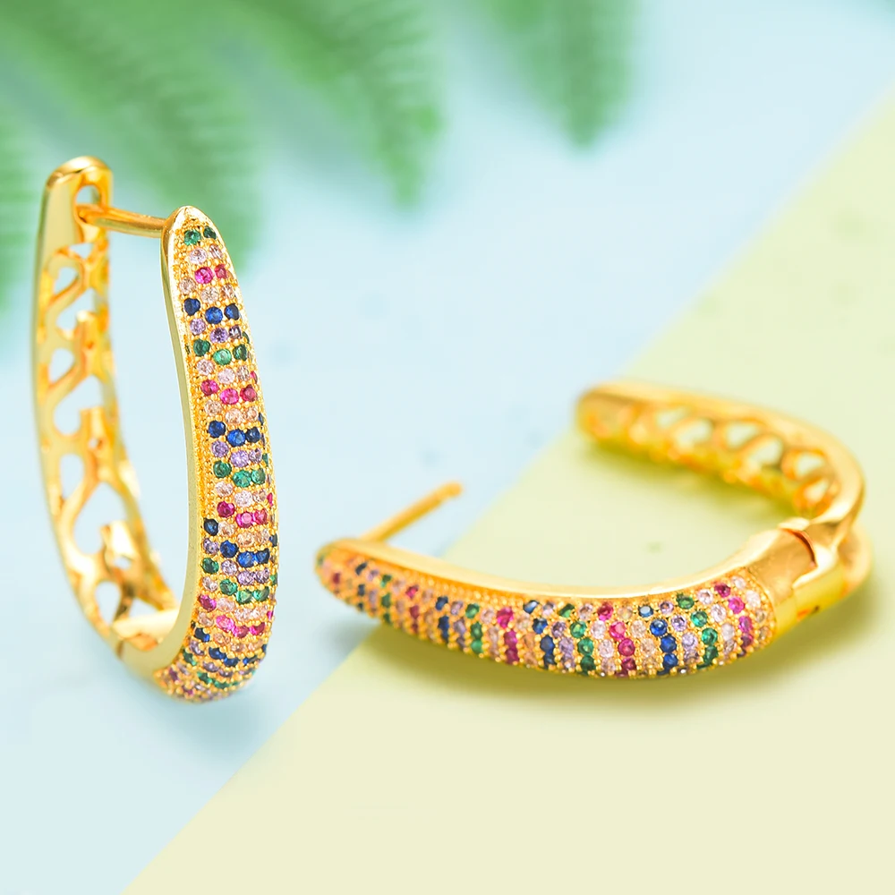 Женские крупные серьги кольца GODKI разноцветные массивные свадебные с