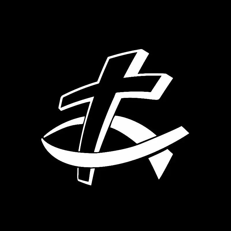 

Car Sticker Vinyl Decal Christian Fish With Cross Black/Silver 14.2CM*13.1CM