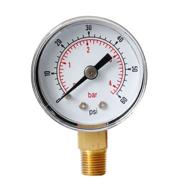 Манометр 40 мм циферблат 1/8 дюйма BSPT Vertical 15 30 60.100 160 200 300 PSI & Bar | Инструменты