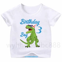 new fashion short sleeved childrens t shirt cute cartoon dinosaur birthday childrens t shirt boys and girls casual tops