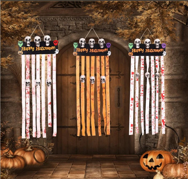 

Halloween Decorative Door Frame Flag Ghost Festival Bar KTV Skull Hanging Ornaments Scene Party Halloween Layout Dress Up Props