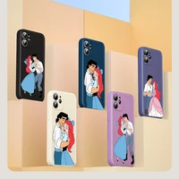 the little mermaid couple for apple iphone 13 12 mini 11 pro xs max xr x 8 7 6s se plus liquid silicone soft cover phone case