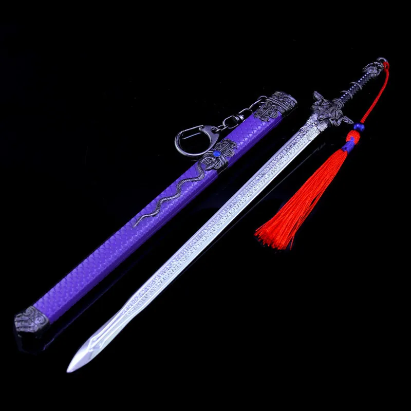 

Animation Peripherals Alloy Sword 22cm With Sheath Metal Weapon Model Crafts Pendant Keychain Cosplay Office Decoration Gift Toy