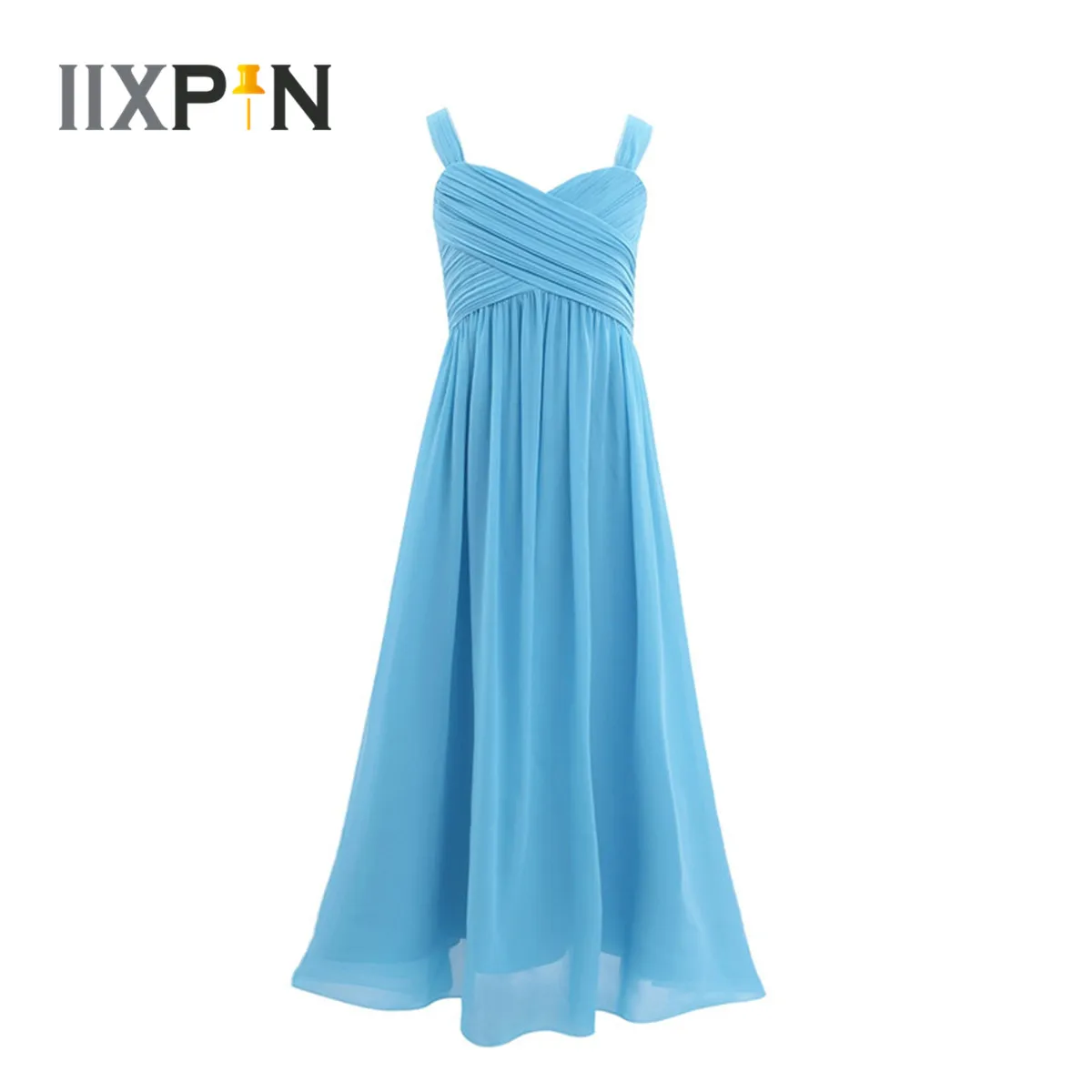 Платье шифоновое Плиссированное на широких лямках с цветочным принтом|Костюмы