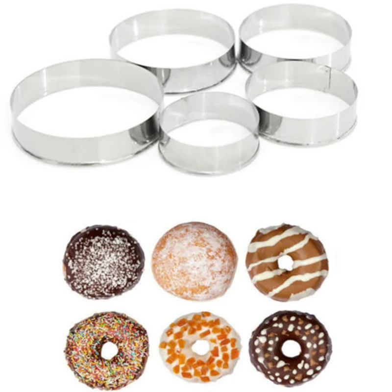 

Circl Cookie Baking Steel Pastry Mold Stainless Biscuit Round 5 Set Cutter DIY