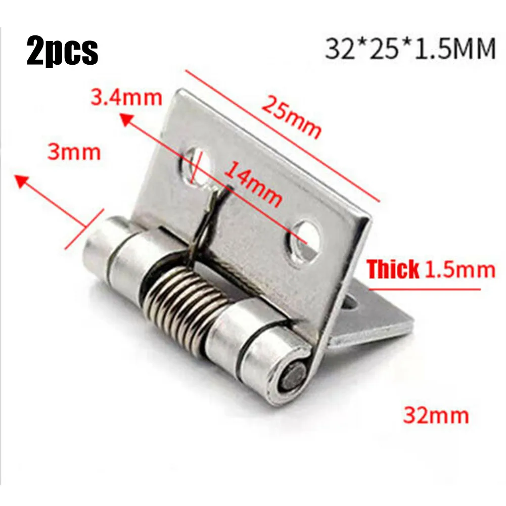 

2pcs Spring Hinges Self Closing Stainless Steel Spring Door Hinge Hardware 1/1.5/2/2.5/3/4Inch For Doors Gift Boxes Cabinets