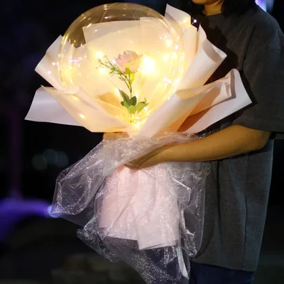 Pink Rose Подарок на день Святого Валентина, розовая конфета, Рождественский Романтический подарочный набор, HD прозрачный букет, свадебные принадлежности - Цвет: Pink Rose