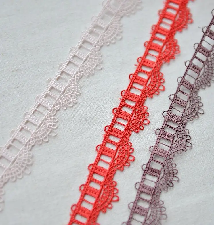 Кружевная ткань с кружевной отделкой Venise цвета: розовый фиолетовый коричневый