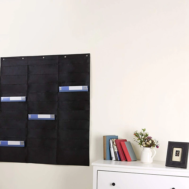 

Heavy Duty Storage Pocket Chart with 30 Pockets,5 over Door Hangers Included | Hanging Wall File Organizer - Organize Your Assig