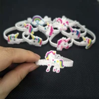 10pcs unicorn party rubber bangle bracelet unicornio birthday party decorations for kids baby shower gifts event party favors