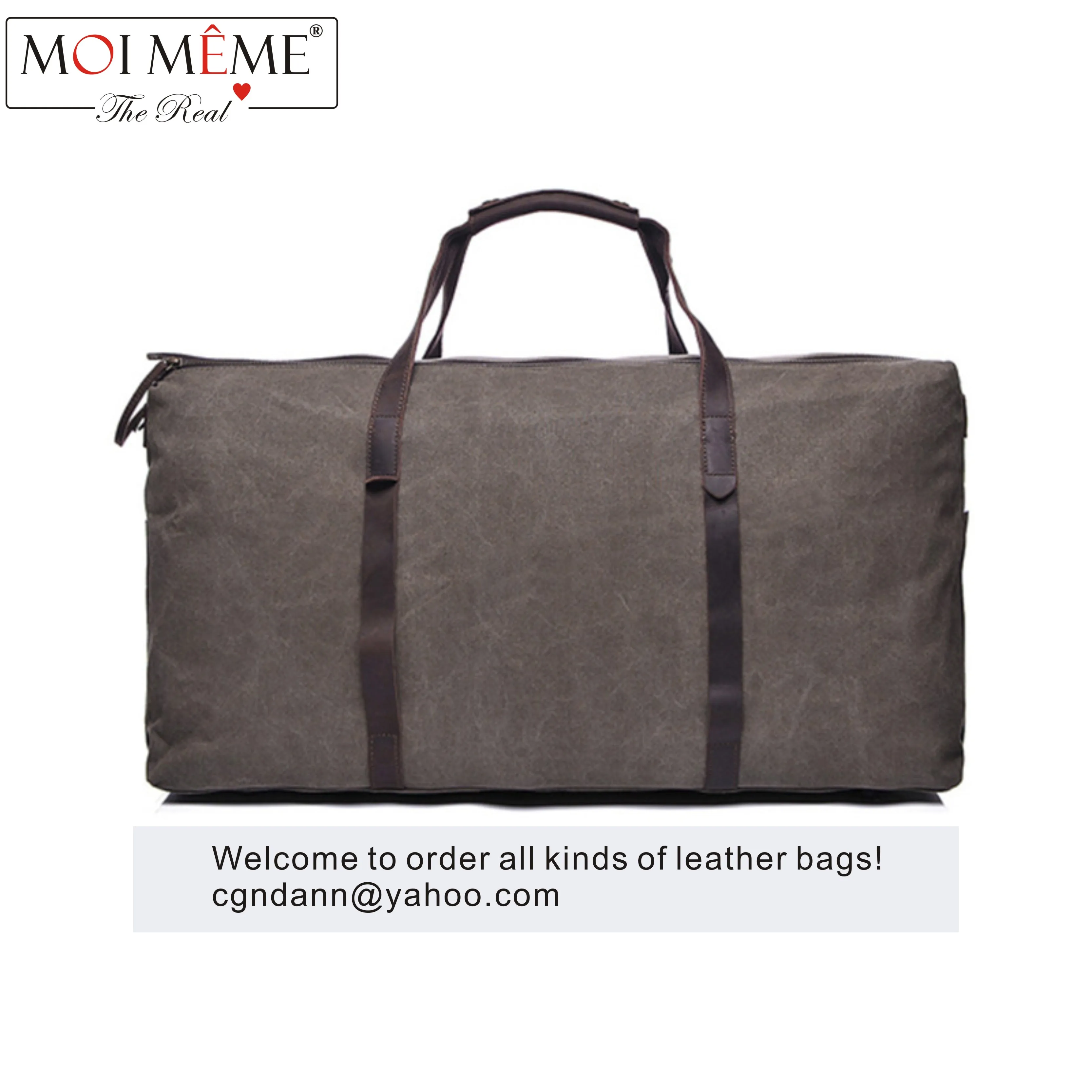 

Luxury brand classic retro portable travel bag large space handbag cross-body single shoulder leather and washable canvas bag