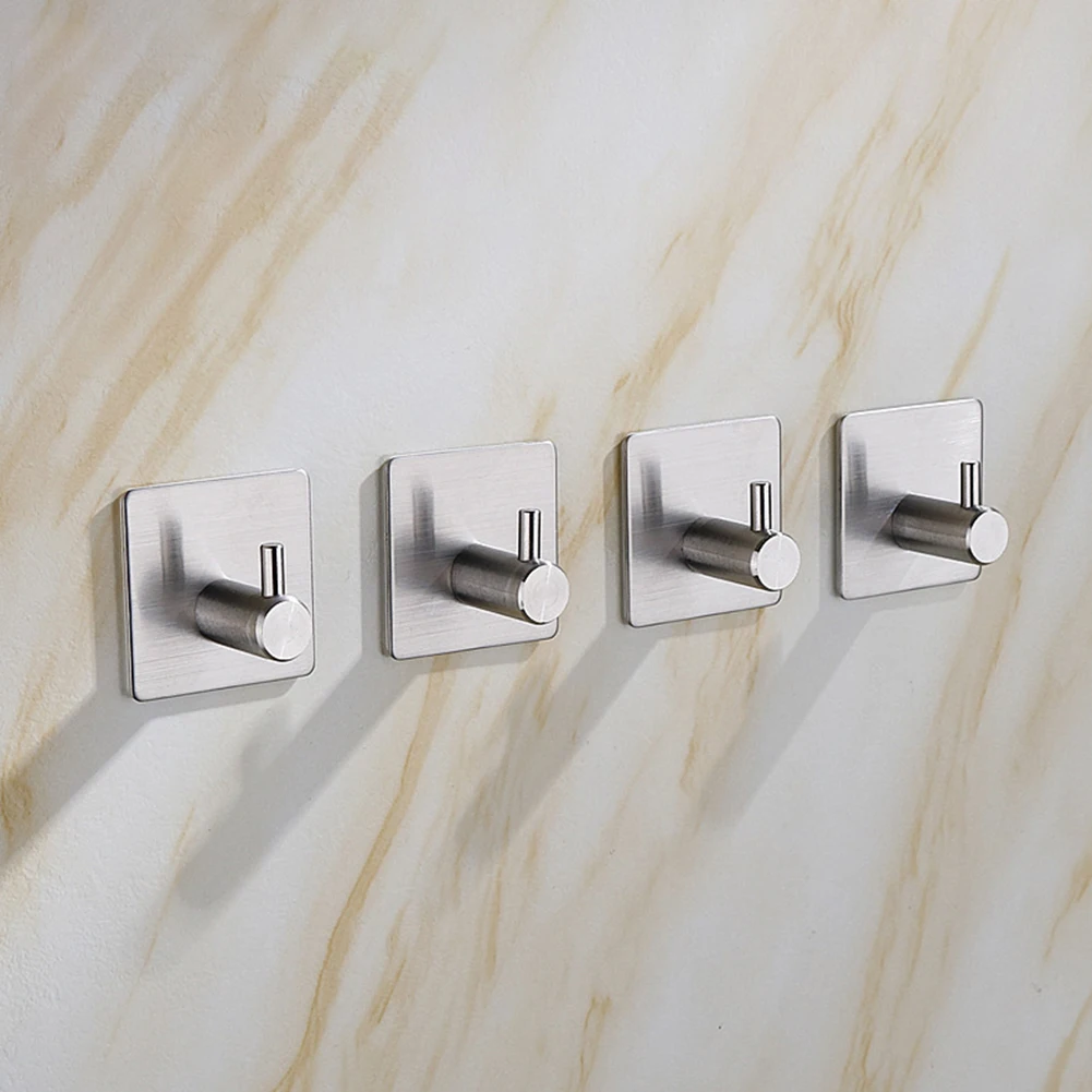 

Punch Free Towel Hooks Kitchen Bathroom Wall Mounted Storage Rack Clothes Hat Door Hanging Household Supplies