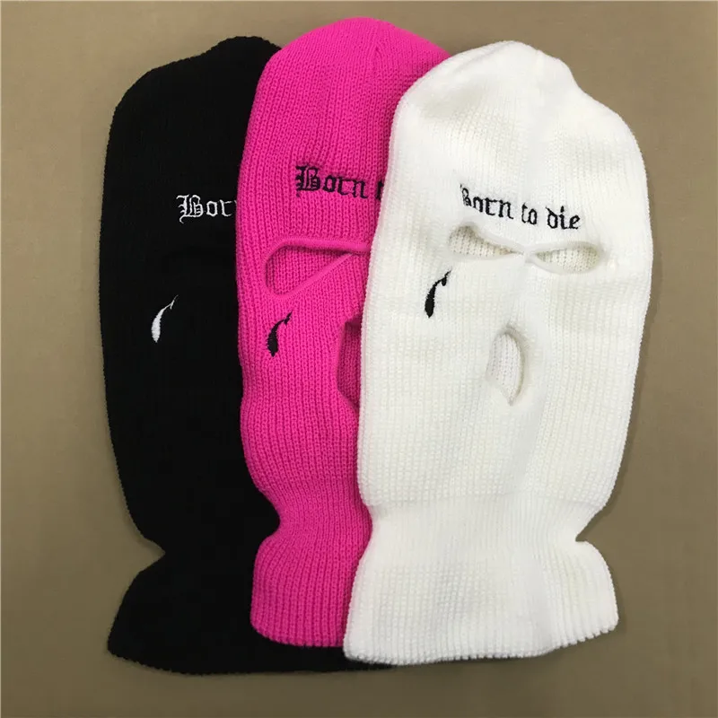 

Eye Holes Ski Face Mask Balaclava Warm Beanies Personalized Embroidery Party Mask Winter Hats for Women