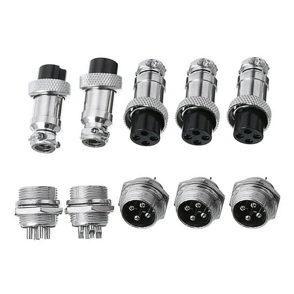 

5 Pair GX16-4 16mm Aviation Plug 4 Pin Male Female Panel Wire Panel Connector Electrical Equipment Connectors Terminals