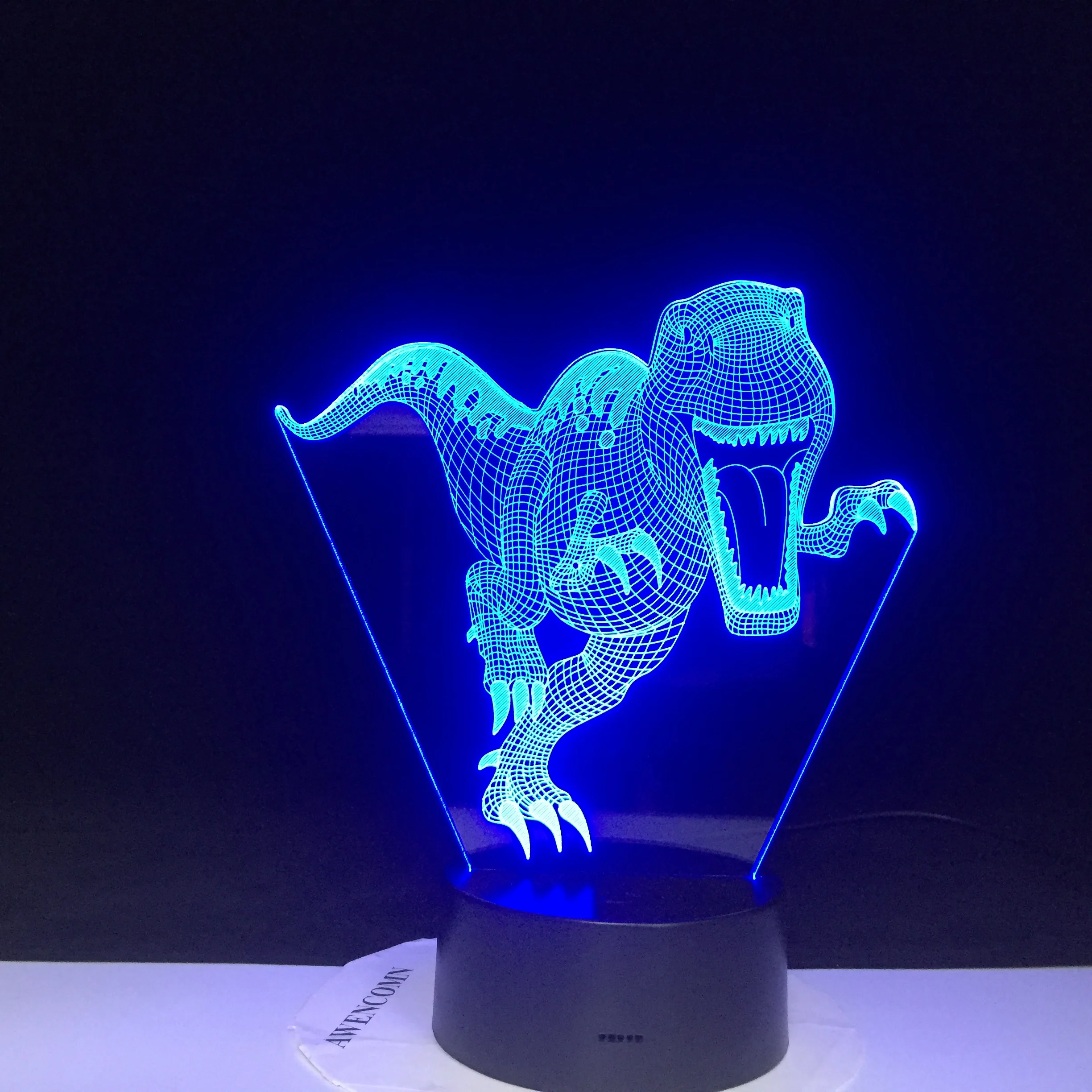 Dinosaur Visual Optical Illusion Kids Table Lighting 7 Colors Changing Light Fixtures LED 3D Night illuminator Dropshiping | Освещение