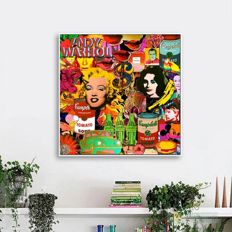 Картина на холсте Andy Warhol современное искусство плакаты-портреты и принты Картина маслом настенные картины для гостиной Куадрос домашний декор