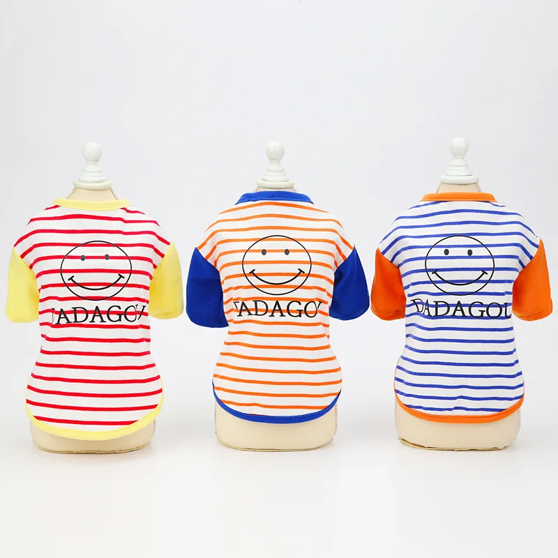 Летняя новая тонкая полосатая футболка со смайликом одежда мишка тедди Xiong Bomei