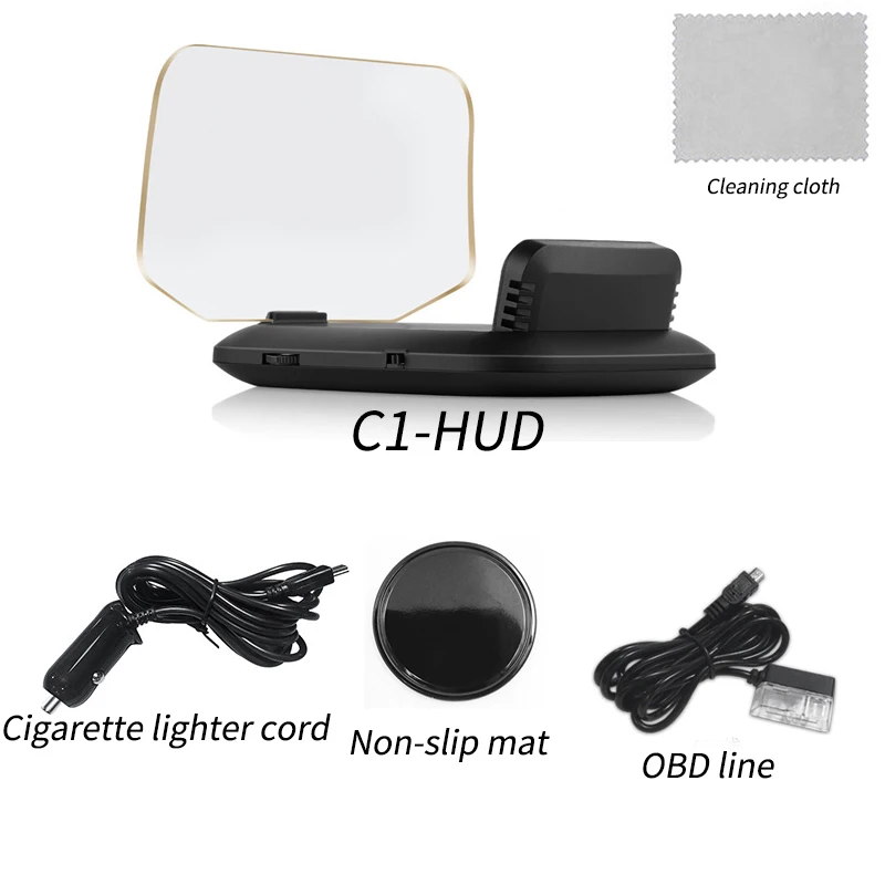 

C1-Hud 5.1 Inch Head-up Display Car-styling Overspeed Warning Windshield Projector Alarm System Universal Auto Diagnosis Durable