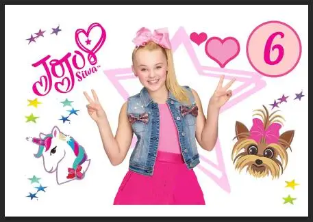 8 дюймов JOJO SIWA торт Топпер съедобная Вафля глазурь сахарная бумага для маленьких