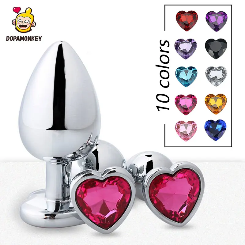 DOPAMONKEY металлическая Анальная пробка с кристаллом сердца ювелирные изделия