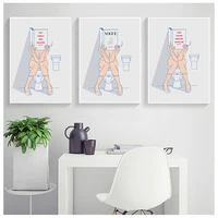 fashion line life quotes wall art canvas painting nordic posters and prints wall pictures for living room toilet bathroom decor