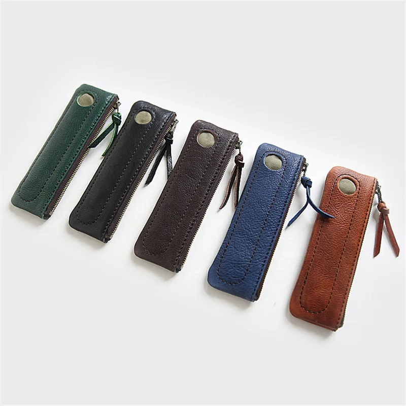 Сумка-держатель для карандашей из воловьей кожи ручная работа | Багаж и сумки