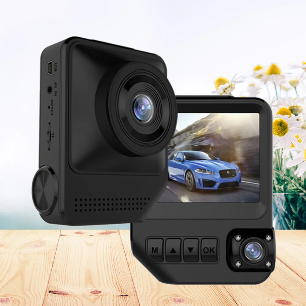 

170 Degree Black Wide Angle 2.31 Inch 1080P Front Dual Lens Tachograph Rear View Camera Car DVR Video Recorder Data Recorder T81