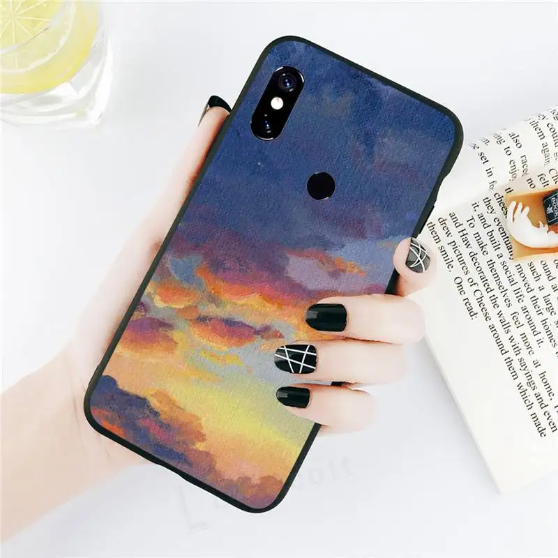 

Oil painting style sky landscape Phone Case For Xiaomi Redmi note 7 8 9 t k30 max3 9 s 10 pro lite