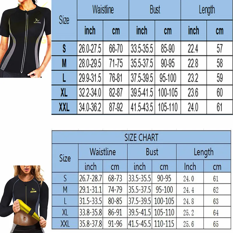 

LAZAWG Hot Sweat Weight Loss Shirt Neoprene Body Shaper Sauna Jacket Suit Workout Training Clothes Fat Burner Top Full Zip Up