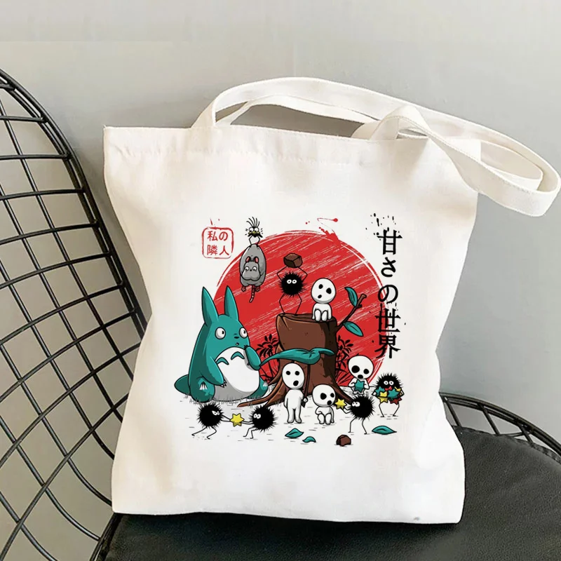 

«Мой сосед Тоторо» для покупок рециркулирует мешок сумка для покупок из bolso, джутовый мешок с ручками хлопчатобумажная сумка для магазина о...