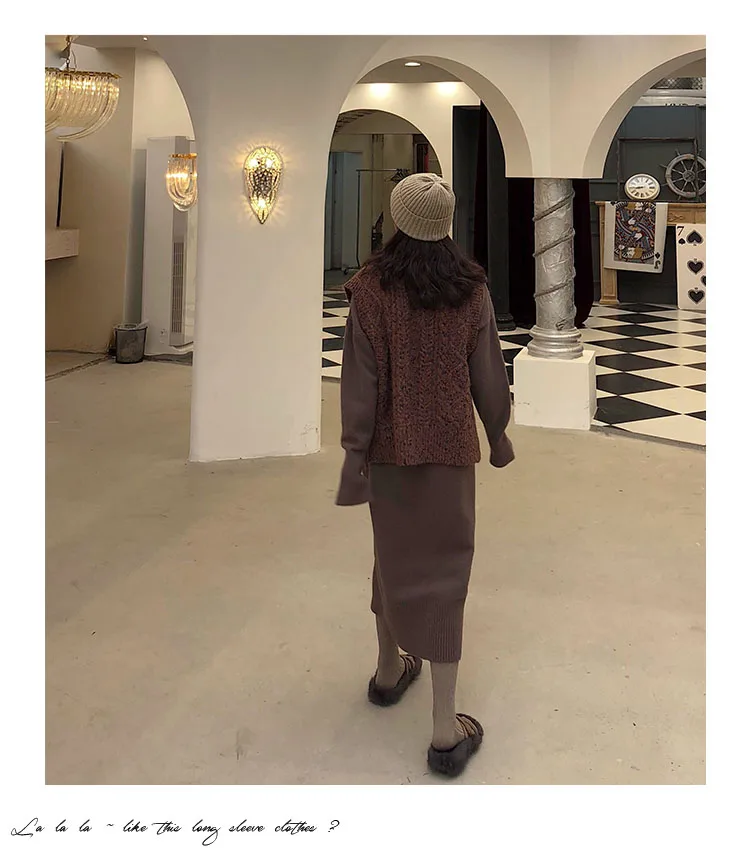Turtleneck Cashmere Knitted Sweater Dress Women Autumn Spring Noodles Elastic Long Sleeve thick Pullover Winter Dress