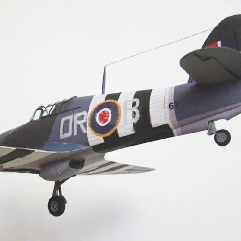 

1:33 British Hurricane Fighter DIY 3D Paper Card Model Building Sets Construction Toys Educational Toys Military Model