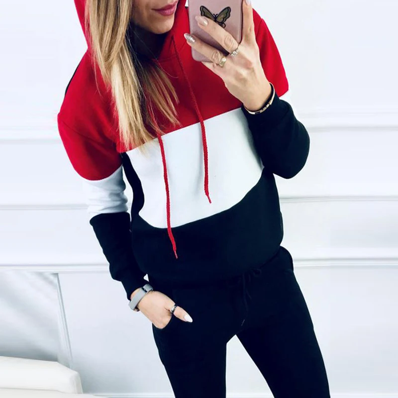 

Women's Tracksuit 2020 Spring Autumn Track Suit Two2 Piece Set Long SleeveTop And Pants Fashion Sweatshirts Sporting Suit Female