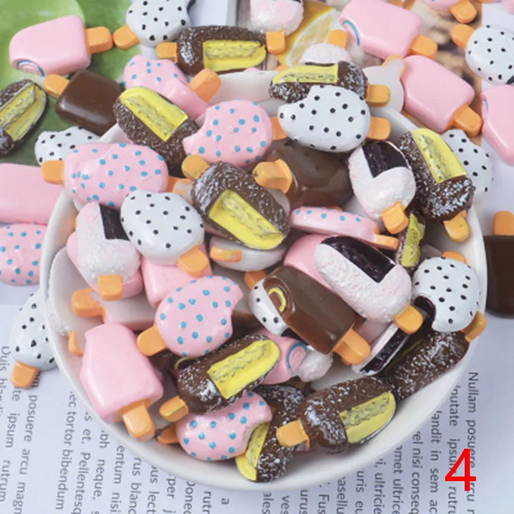 04 5 шт. Мини имитация Конфеты Мороженое фрукты кухонные продукты игрушки для детей милый мультфильм детская игрушка DIY Декор кукольный домик аксессуары - Цвет: 04