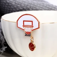 new creative cute basketball ball frame frame brooch badge pin fashion jewelry jewelry denim shirt backpack jewelry