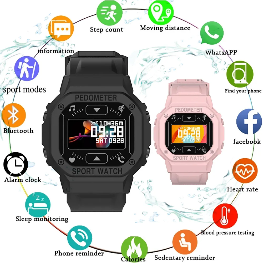 

Fashion 0.96 Inch Touch Smart Watches Kids Student Companion Waterproof Bluetooth Heart Rate Tracking Boy Girls Children's Watch