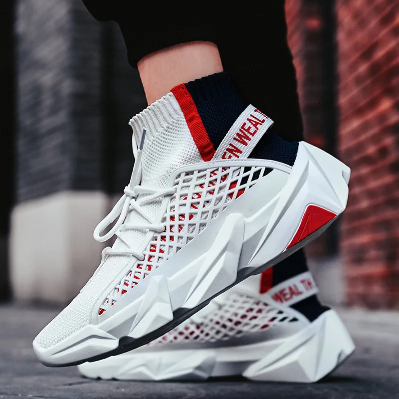 2020 Summer New Style Trendy Shoes Hight-Top Men's Breathable Korean Fashion All-match Basketball Mens Casual GY210 | Обувь