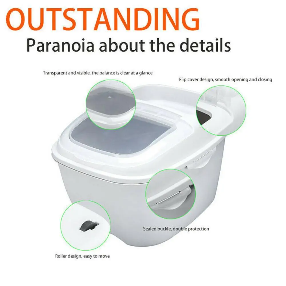 

10kg Household Flip Multi-function Rice Cylinder Insect-proof Moisture-proof Kitchen Storage Meter Barrel Plastic Rice Barrel