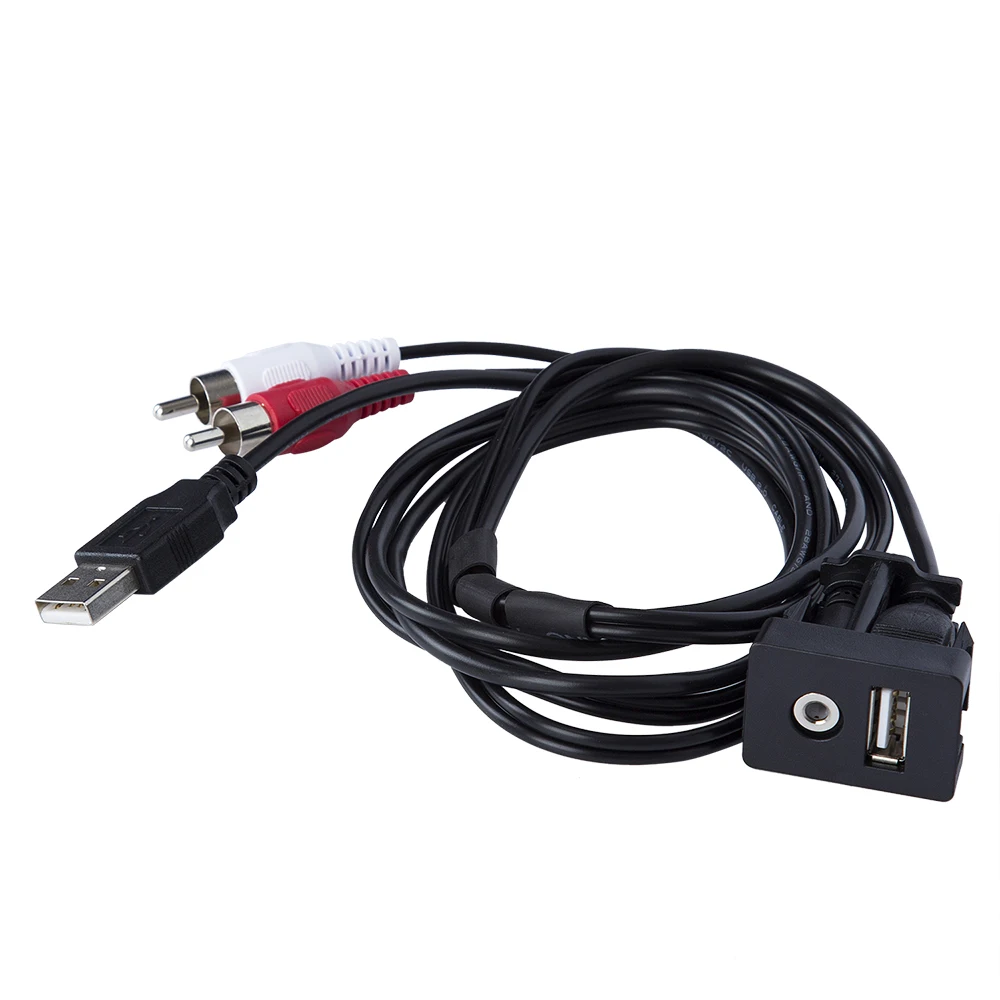 Автомобильный Удлинительный кабель с интерфейсом RCA USB разъем 2RCA на 3 5 мм Мама