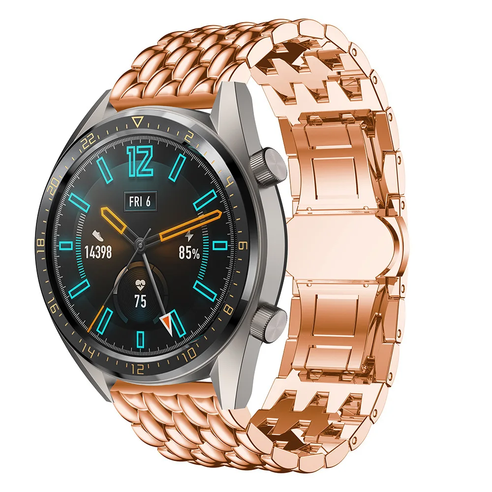 Ремешок для часов 20мм/22мм для Samsung Gear S3 / Galaxy Watch 46мм Huawei GT2e Glory Dragon из сплава металла для умного браслета.
