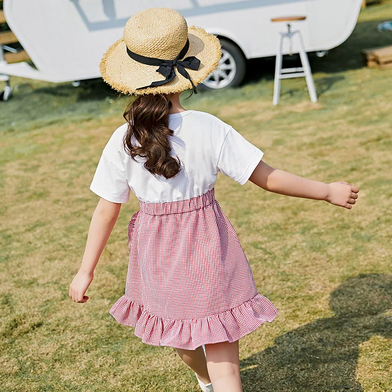 Платье для девочек 2019 новый бренд Летнее платье принцессы девочки с буквенным