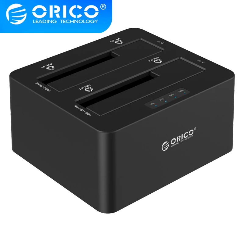 ORICO 2.5 / 3.5 inch Pair-Bay USB3.0 Hard Disk Base, Support Offline Copy, 2.5 / 3.5 inch SATA Serial Hard Disk, Support 20TB