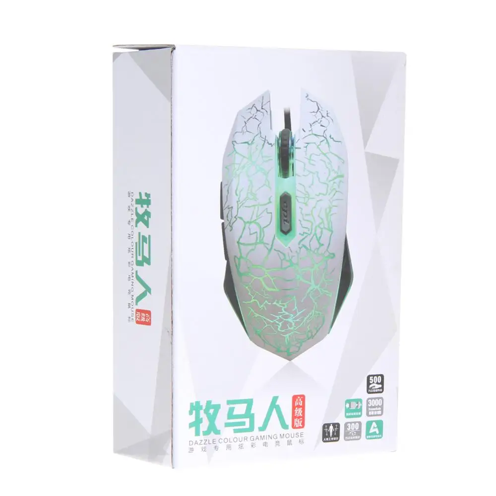 USB Проводная мышь 2400DPI 3 кнопки оптическая игровая 7 цветов светодиодный для ПК